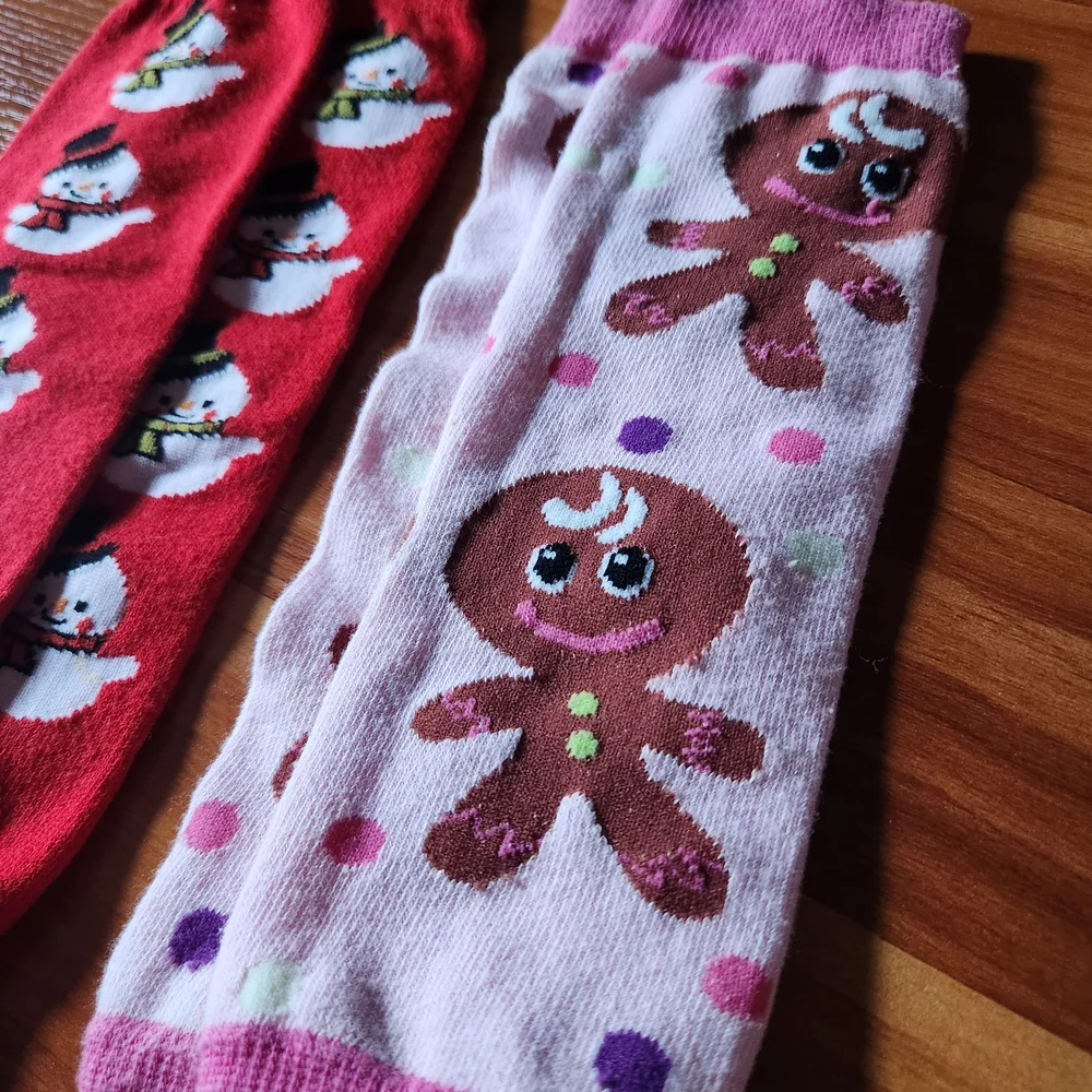 Kids Holiday Snowman and Gingerbread Leg Warmers